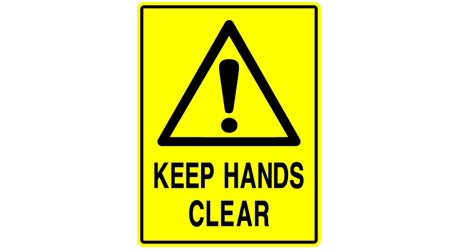 Decal & Sticker Window Sign Business Signs "Keep Hands Clear" Rigid Plastic Sign Or Sticker - Available In A6, A5, A4 Sizes For Safety & Warning Rigid Plastic Warning Sign - Foto 5